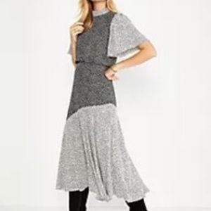 Ann Taylor flounce sleeve heart print dress